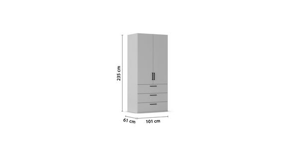 DREHTÜRENSCHRANK 101/235/61 cm,  in Graphitfarben, 2-türig  - Schwarz/Graphitfarben, Basics, Holzwerkstoff/Metall (101/235/61cm) - Novel