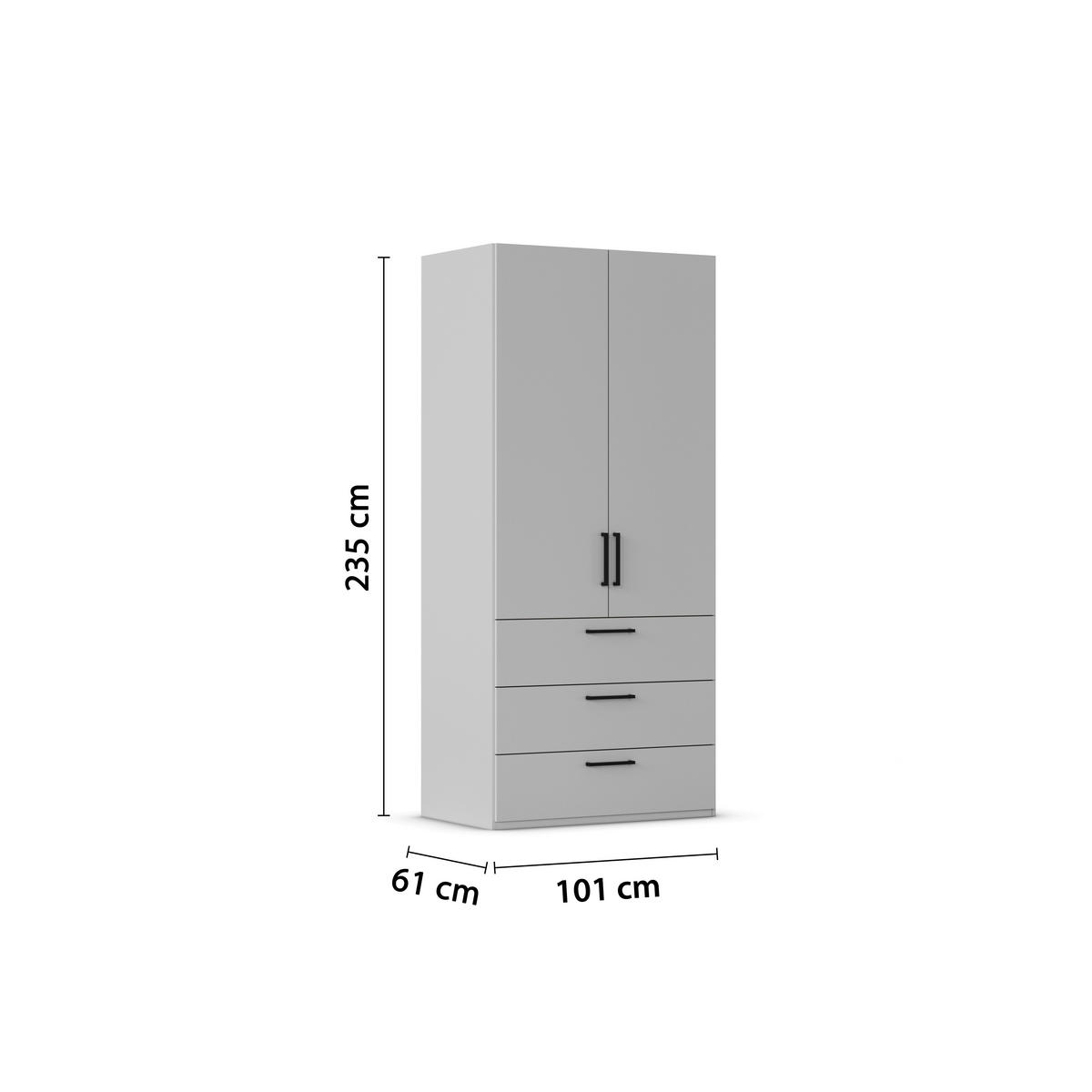 DREHTÜRENSCHRANK 101/235/61 cm,  in Graphitfarben, 2-türig  - Schwarz/Graphitfarben, Basics, Holzwerkstoff/Metall (101/235/61cm) - Novel