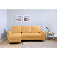 ECKSOFA Moli Gelb Bouclé  - Gelb/Schwarz, Design, Textil/Metall (236/148cm) - MID.YOU