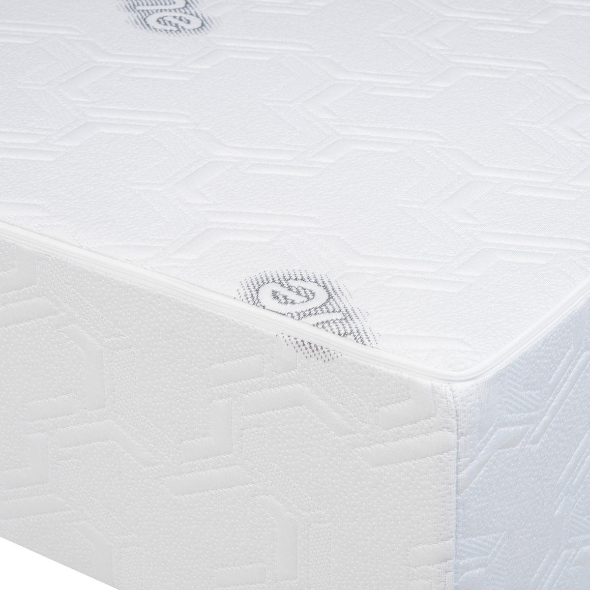 TASCHENFEDERKERNMATRATZE SMART SHIELD+ mit Graphit, 90/200 cm, Höhe ca.: 27 cm, H3 = fest, 7-Zonen - Weiß, Basics, Textil (90/200cm) - Livetastic