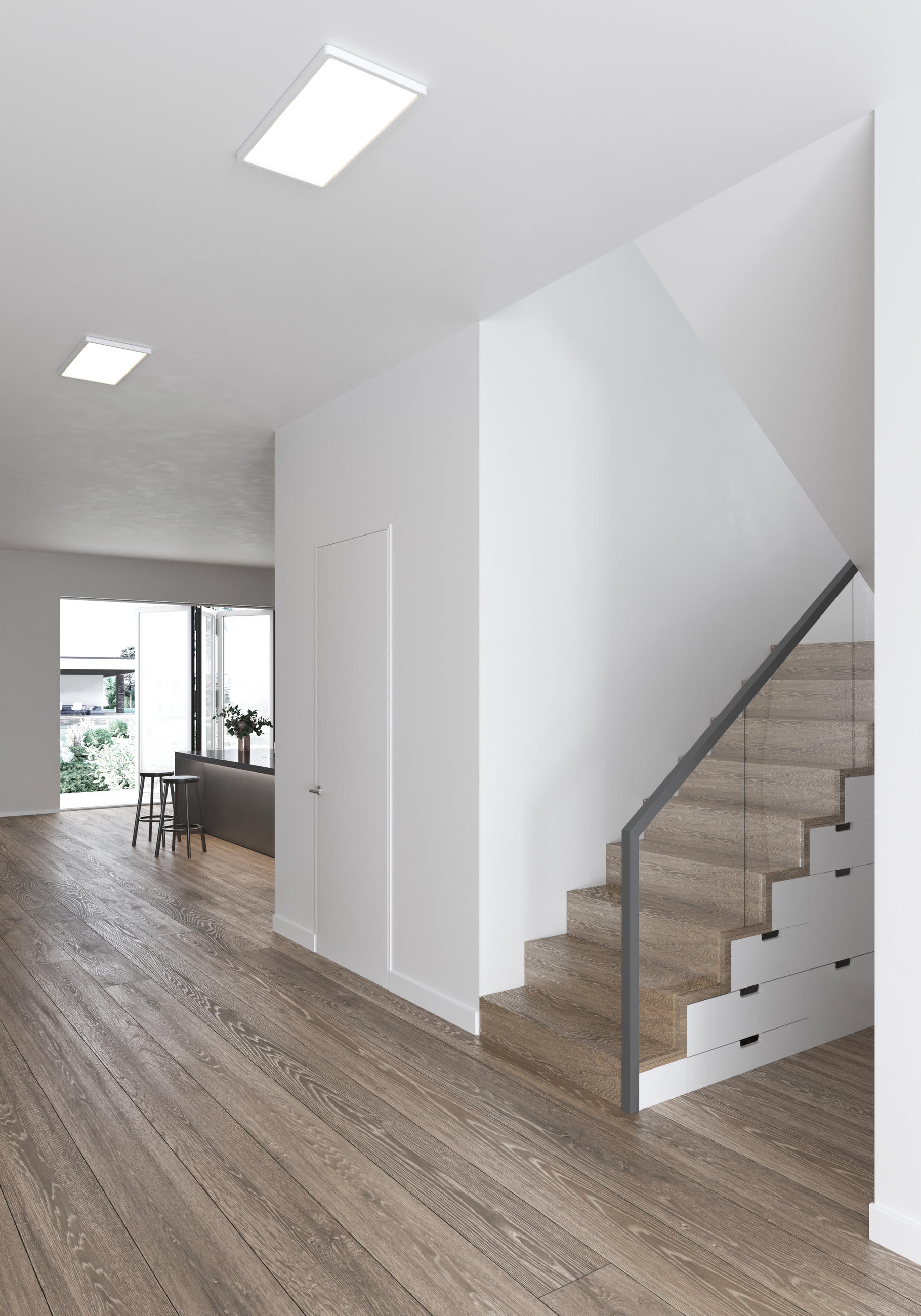 DECKENLEUCHTE Harlow 59,5/24,4/2,3 cm   - Weiß, Design, Kunststoff (59,5/24,4/2,3cm) - Nordlux