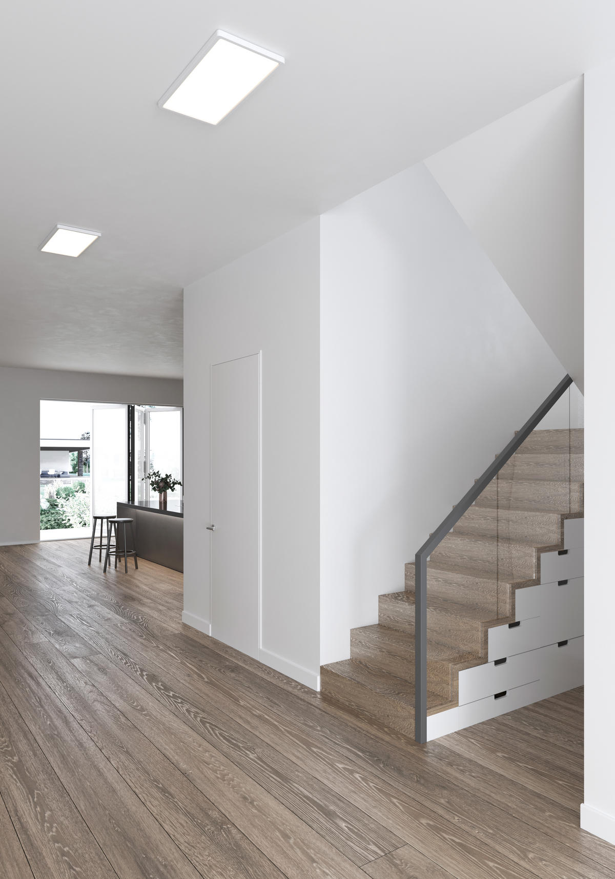 DECKENLEUCHTE Harlow 59,5/24,4/2,3 cm   - Weiß, Design, Kunststoff (59,5/24,4/2,3cm) - Nordlux