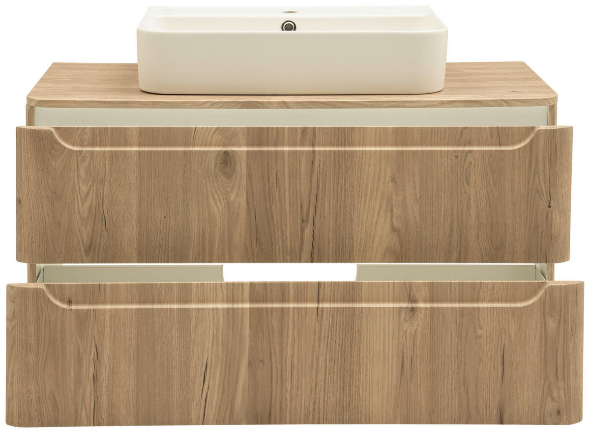 WASCHTISCHKOMBI 101 cm  - Wildeiche/Weiß, KONVENTIONELL, Keramik/Holzwerkstoff (101cm) - Held