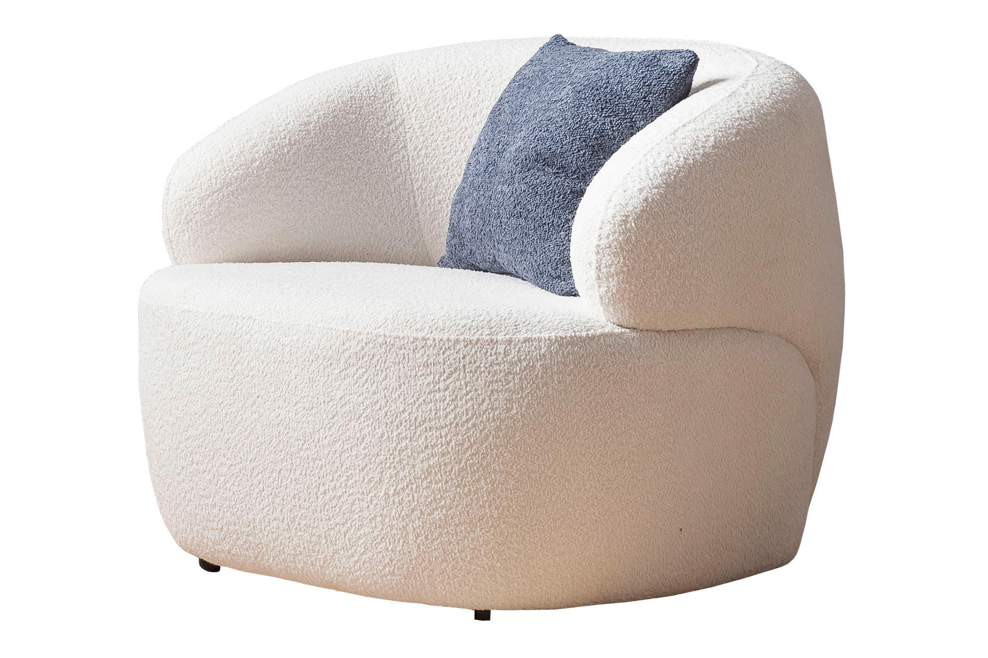 SESSEL in Bouclé Weiß  - Schwarz/Weiß, MODERN, Kunststoff/Textil (88/69/89cm) - Livetastic