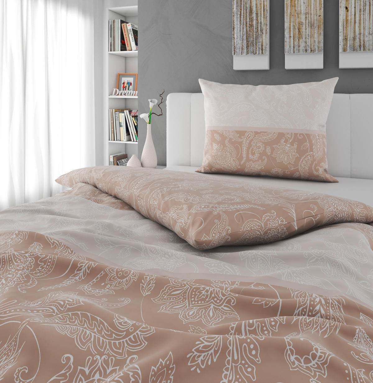 BETTWÄSCHE Satin 140/220 cm  - Beige, Textil (140/220cm) - Novel