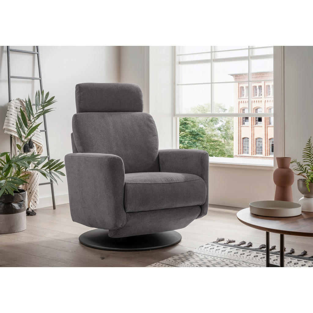 Thumbnail - Livetastic Relaxsessel, Greige, Textil, Uni, 77x105x87-154 cm, Made in EU, Stoffauswahl, Relaxfunktion, Sitzfläche 360° ...