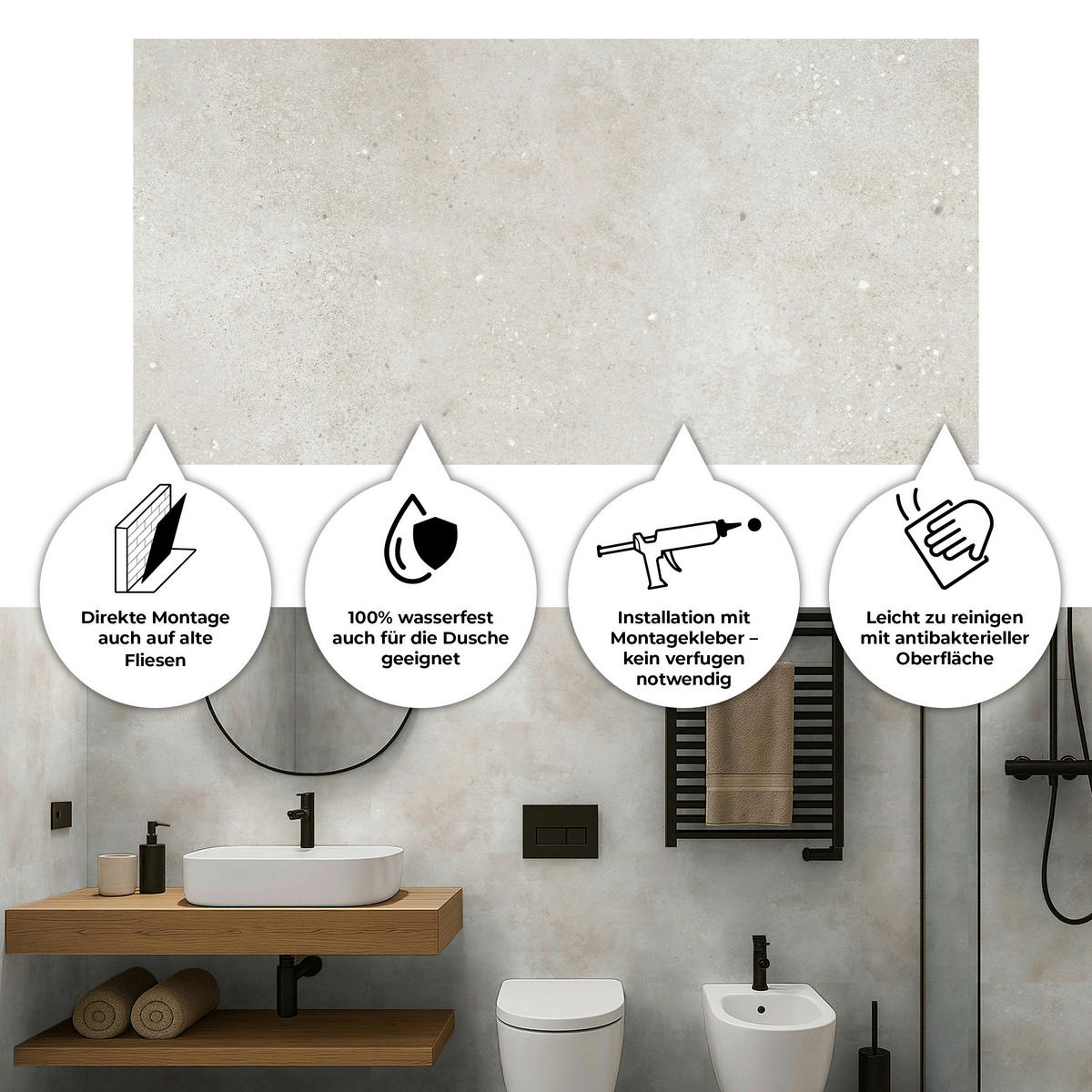 Vinyl für die Wand  - Beige, MODERN, Kunststoff (60/30/0,37cm)