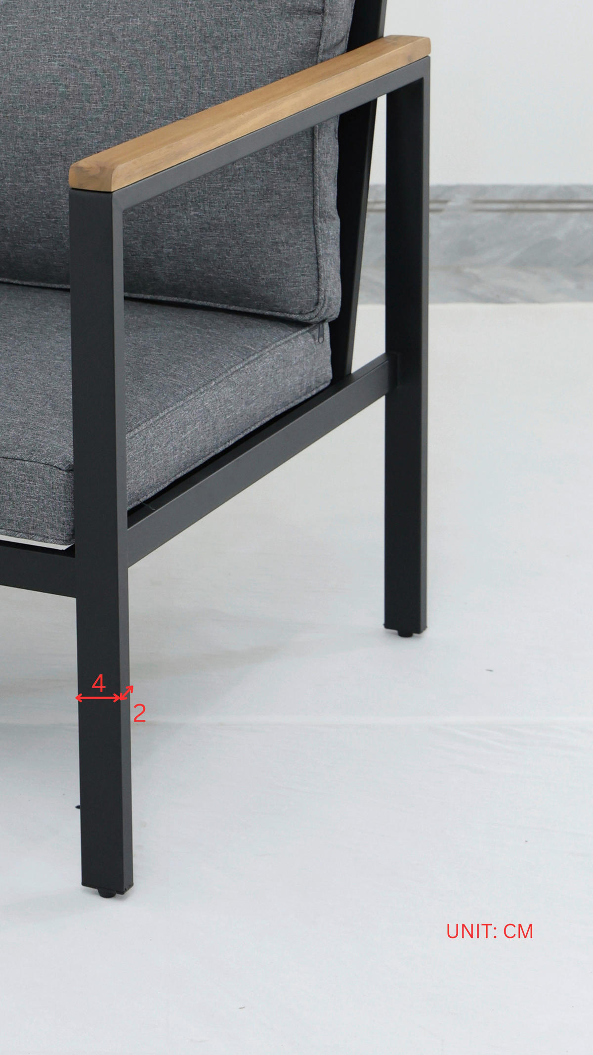 GARTENSET 4-teilig  - Schwarz/Grau, KONVENTIONELL, Holz/Textil - Ambia Garden