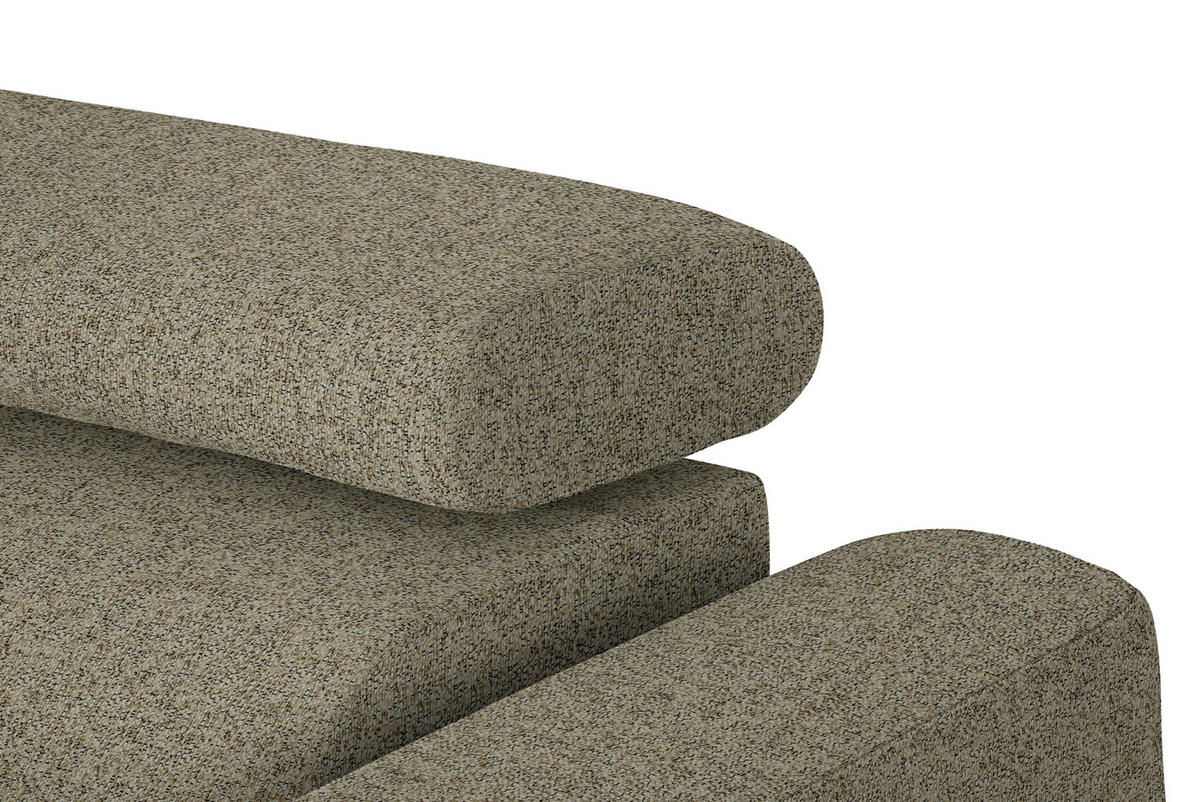 ECKSOFA in Struktur Hellbraun  205/280 cm  - Hellbraun/Schwarz, Design, Textil/Metall (205/280cm) - Xora