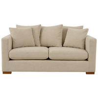 2-SITS SOFFA i flatväv beige  - beige/brun, Klassisk, metall/trä (175/80/113cm) - Carryhome