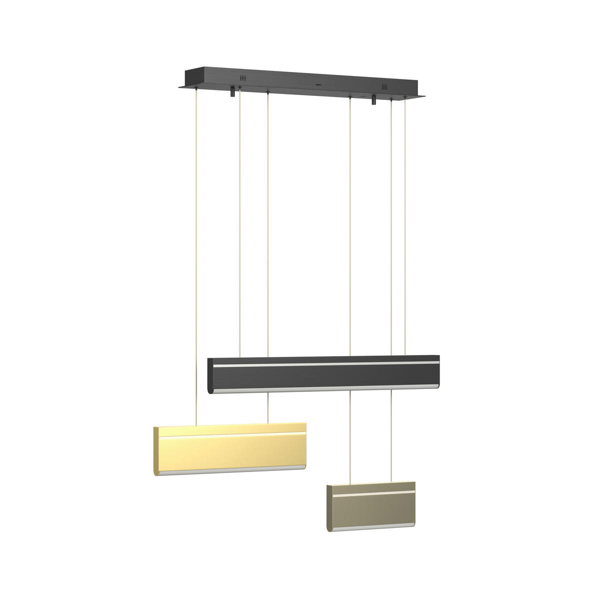 LED-HÄNGELEUCHTE Bradford 95/15/120 cm   - Goldfarben/Schwarz, Design, Kunststoff/Metall (95/15/120cm) - Dieter Knoll