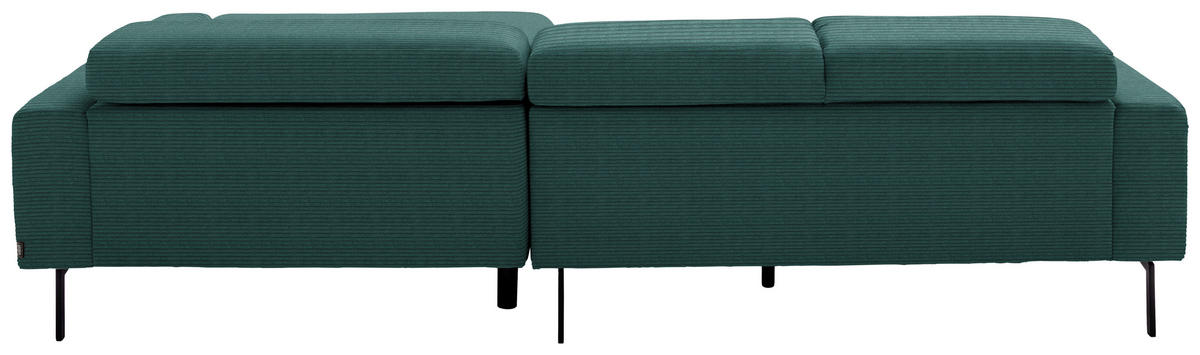 ECKSOFA Cord Waldgrün  - Waldgrün/Schwarz, Design, Textil/Metall (215-217/293cm) - Schöner Wohnen