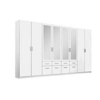 DREHTÜRENSCHRANK 360/229/54 cm,  in Weiß, 8 Tür(en)  - Alufarben/Weiß, MODERN, Holzwerkstoff/Kunststoff (360/229/54cm) - Rauch Möbel
