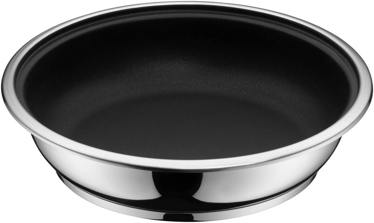 BRATPFANNE 24 cm  - Edelstahlfarben/Schwarz, Design, Metall (24cm) - WMF