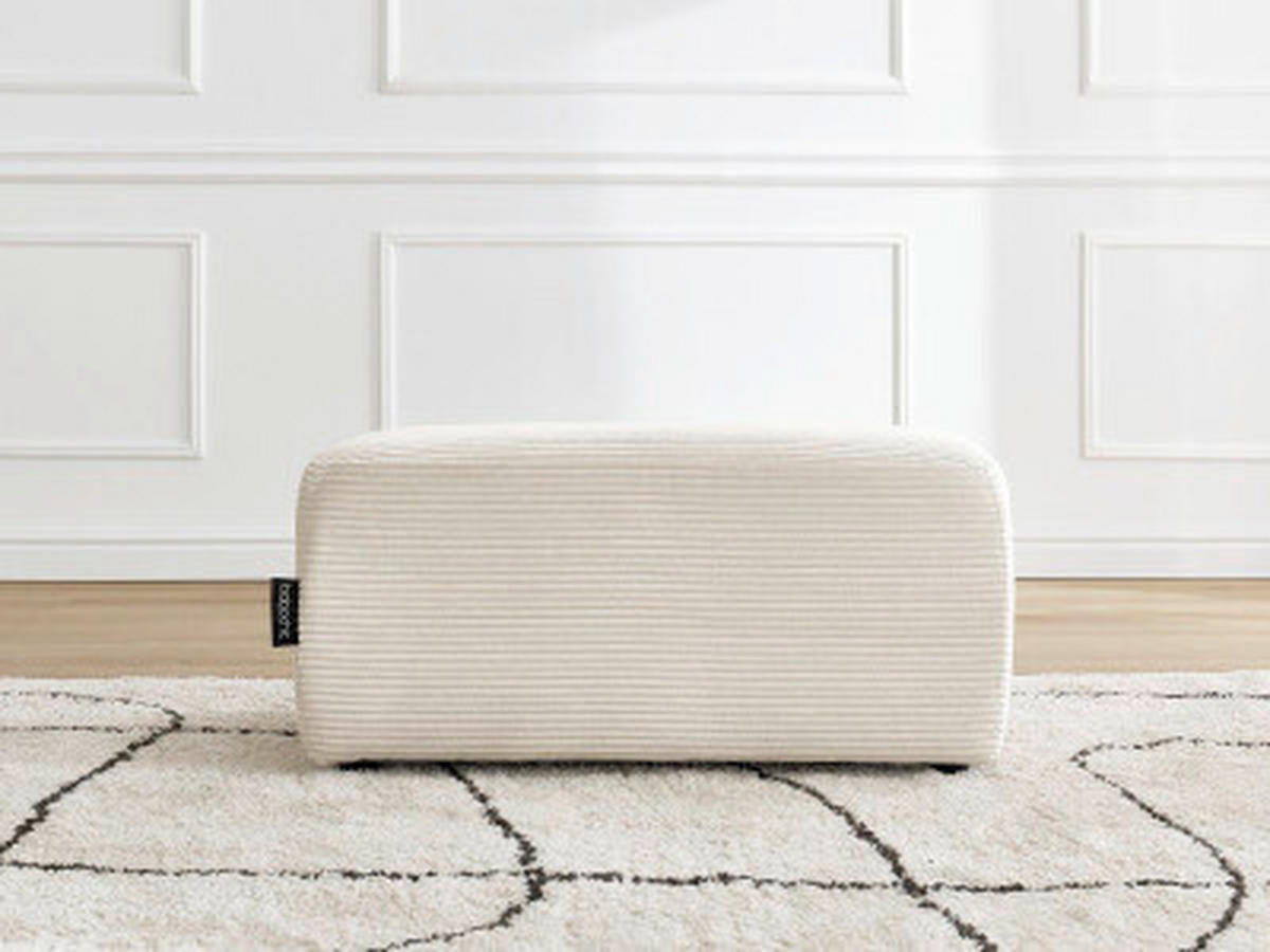 HOCKER ATILLA Cord Beige  - Beige/Schwarz, MODERN, Kunststoff/Textil (92/44/48cm)