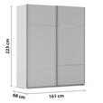 SCHWEBETÜRENSCHRANK 162/223/68 cm 2-türig Grau  - Chromfarben/Grau, KONVENTIONELL, Holzwerkstoff/Metall (162/223/68cm) - Novel