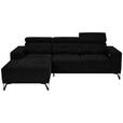 ECKSOFA Schwarz Chenille  - Schwarz, KONVENTIONELL, Textil/Metall (178/264cm) - Hom`in