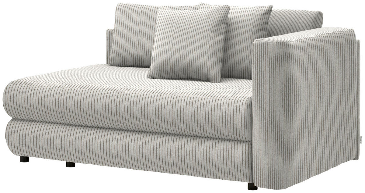 RÉCAMIERE in Cord Weiss  - Weiss/Schwarz, Design, Kunststoff/Textil (171/71-88/93cm) - Cantus