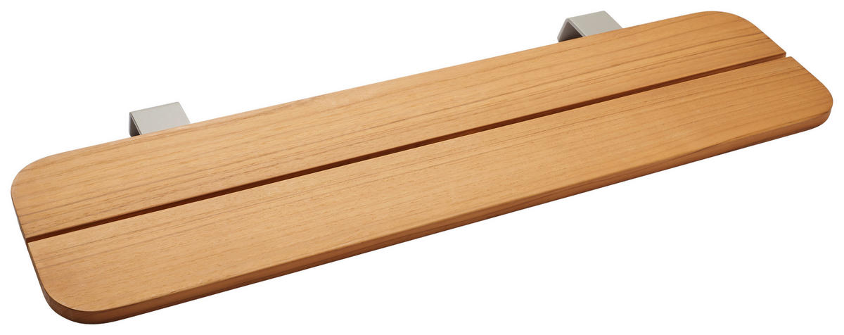 ANSTECKPLATTE Teakholz Teakfarben, Greige  - Greige/Teakfarben, Basics, Holz/Metall (29/84/6cm) - Stern