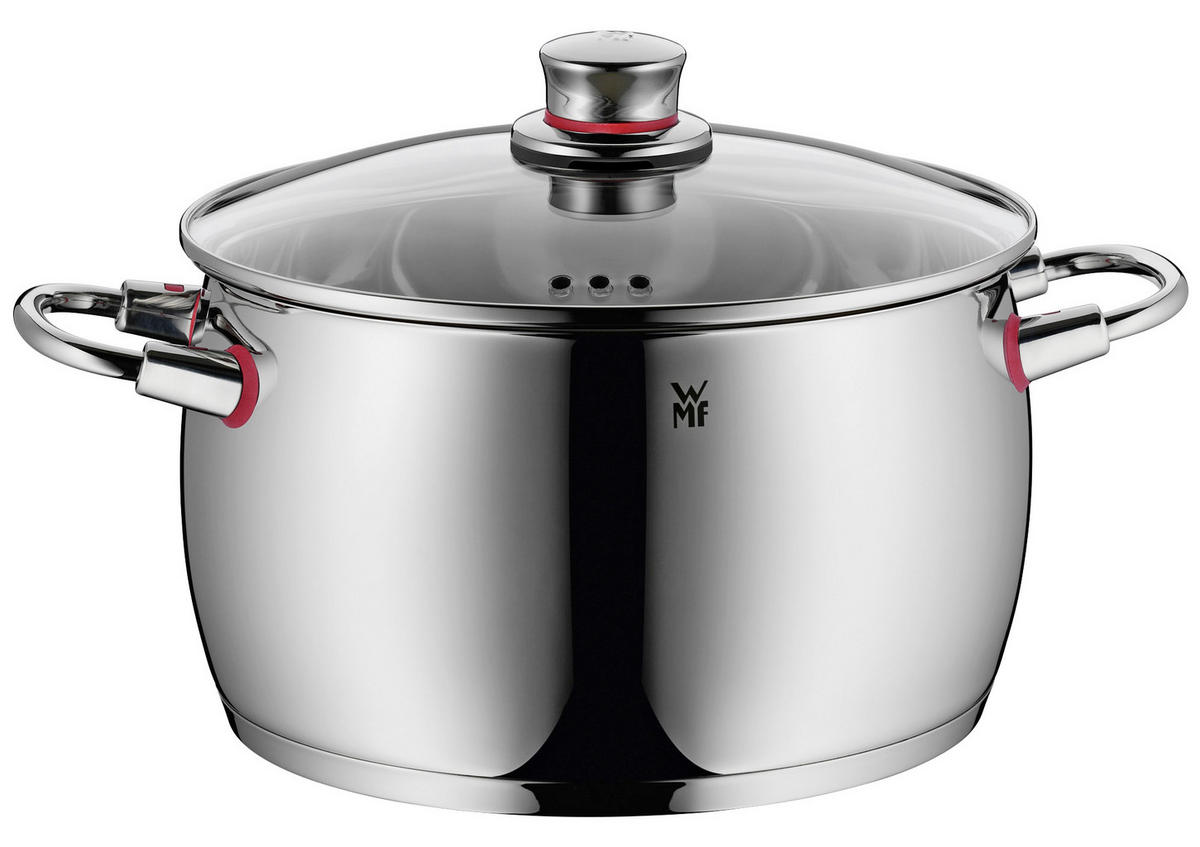 KOCHTOPFSET Quality One 6-teilig  - Silberfarben, Basics, Glas/Metall (53,2/31/28,5cm) - WMF