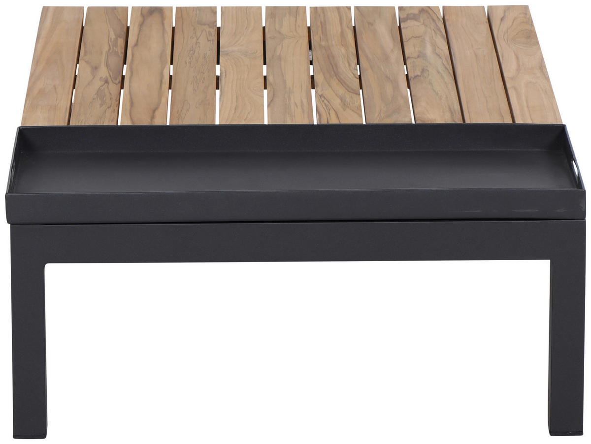 LOUNGEGARNITUR Teakholz massiv Aluminium, Edelstahl  - Anthrazit/Grau, KONVENTIONELL, Holz/Textil - Siena Garden