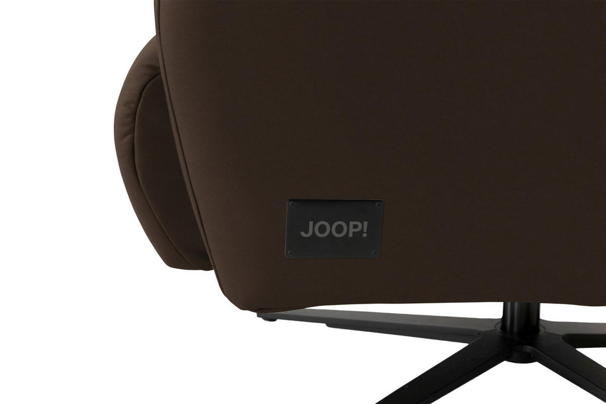 RELAXSESSEL Leder Dunkelbraun  - Dunkelbraun/Schwarz, Modern, Leder/Metall (66/110/83cm) - Joop!