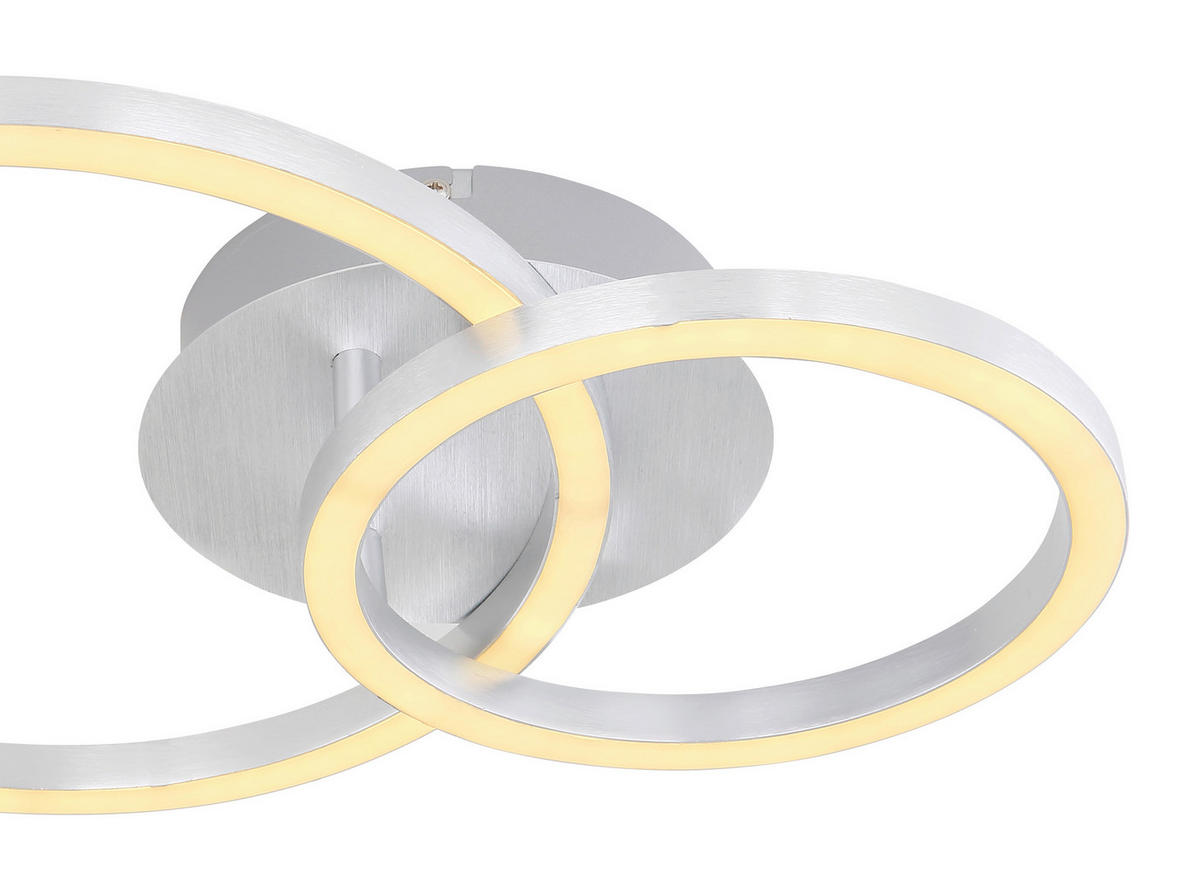DECKENLEUCHTE 24 W    54,5/30/7,5 cm  - Weiss/Silberfarben, Trend, Kunststoff/Metall (54,5/30/7,5cm) - Globo