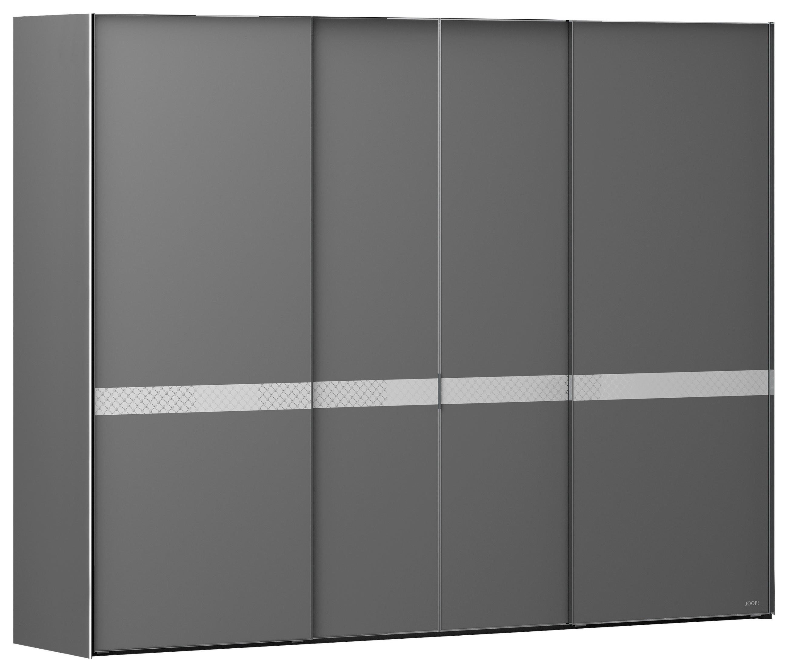 SCHWEBETÜRENSCHRANK in Hellgrau, Grau  - Chromfarben/Hellgrau, Modern, Glas/Holzwerkstoff (304/240/68cm) - Joop!