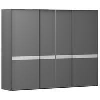 SCHWEBETÜRENSCHRANK in Hellgrau, Grau  - Chromfarben/Hellgrau, Modern, Glas/Holzwerkstoff (304/240/68cm) - Joop!