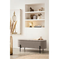 BETTBANK Bouclé Taupe  - Taupe/Schwarz, MODERN, Textil/Metall (110/44/40cm) - Livetastic