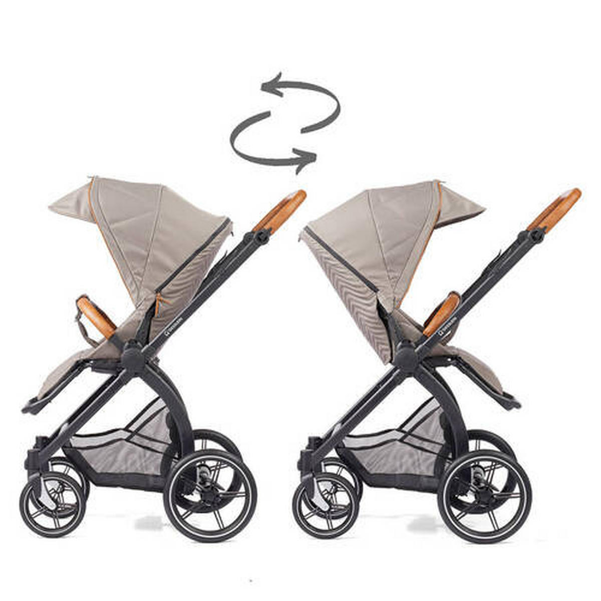 KOMBIKINDERWAGEN FX4 Style Set  - Beige/Schwarz, Basics, Textil/Metall (57/129/100cm) - Gesslein