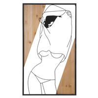 WANDDEKO  50/90/2 cm   - Schwarz/Naturfarben, Basics, Holzwerkstoff/Metall (50/90/2cm)
