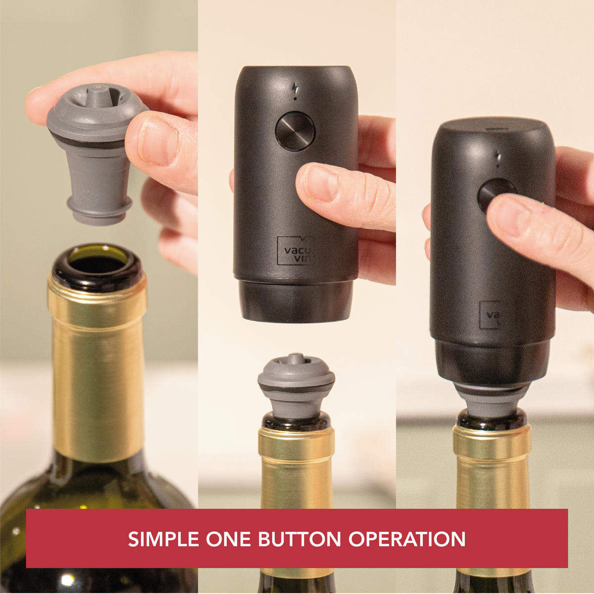 WEINPUMPE  - Schwarz, Basics, Kunststoff (10.8/5.9/19.6cm) - Vacu Vin