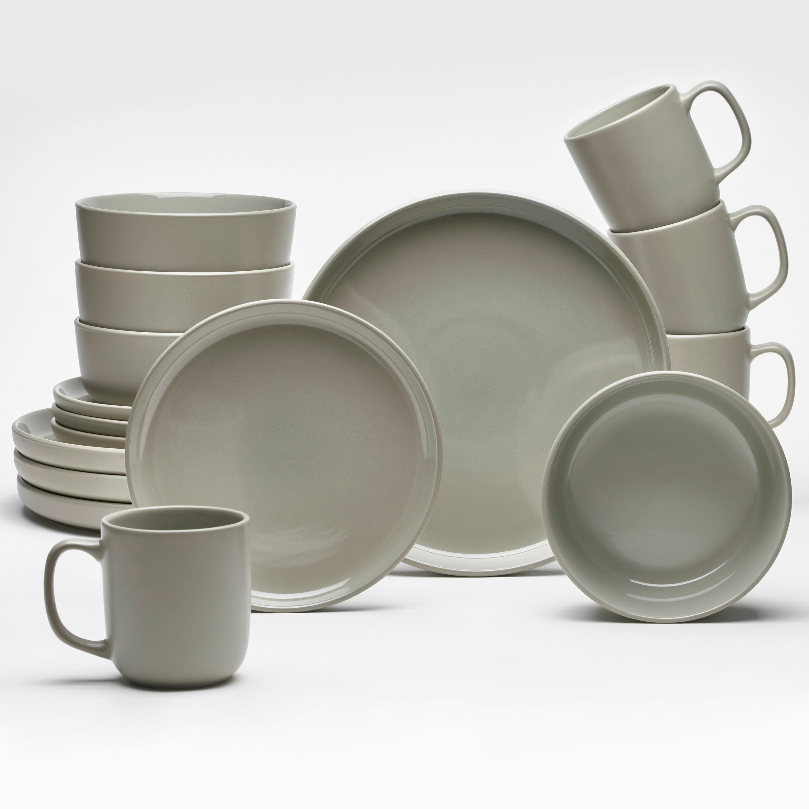 KOMBISERVICE Greige Linz 16-teilig 4 Personen  - Greige, Basics, Keramik - Van Well