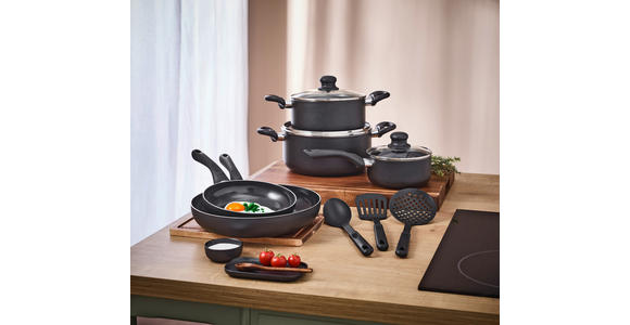 KOCHTOPFSET 8-teilig  - Transparent/Schwarz, Basics, Glas/Kunststoff - Homeware Profession.