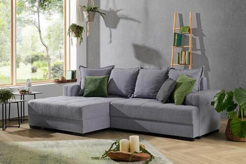 ECKSOFA in Webstoff Anthrazit  148/238 cm  - Anthrazit/Schwarz, KONVENTIONELL, Holz/Textil (148/238cm) - Carryhome