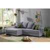 ECKSOFA in Webstoff Hellgrau  148/238 cm  - Hellgrau/Schwarz, KONVENTIONELL, Holz/Textil (148/238cm) - Carryhome