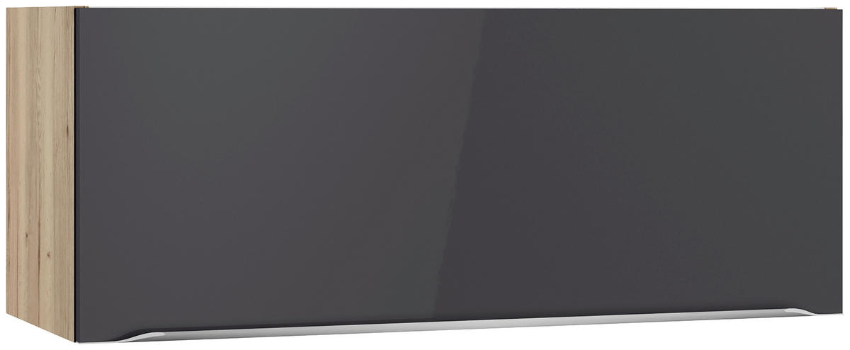 ECKKÜCHE 270/200 cm  in Anthrazit, Eichefarben  - Edelstahlfarben/Eichefarben, Basics, Holzwerkstoff/Metall (270/200cm) - Optifit