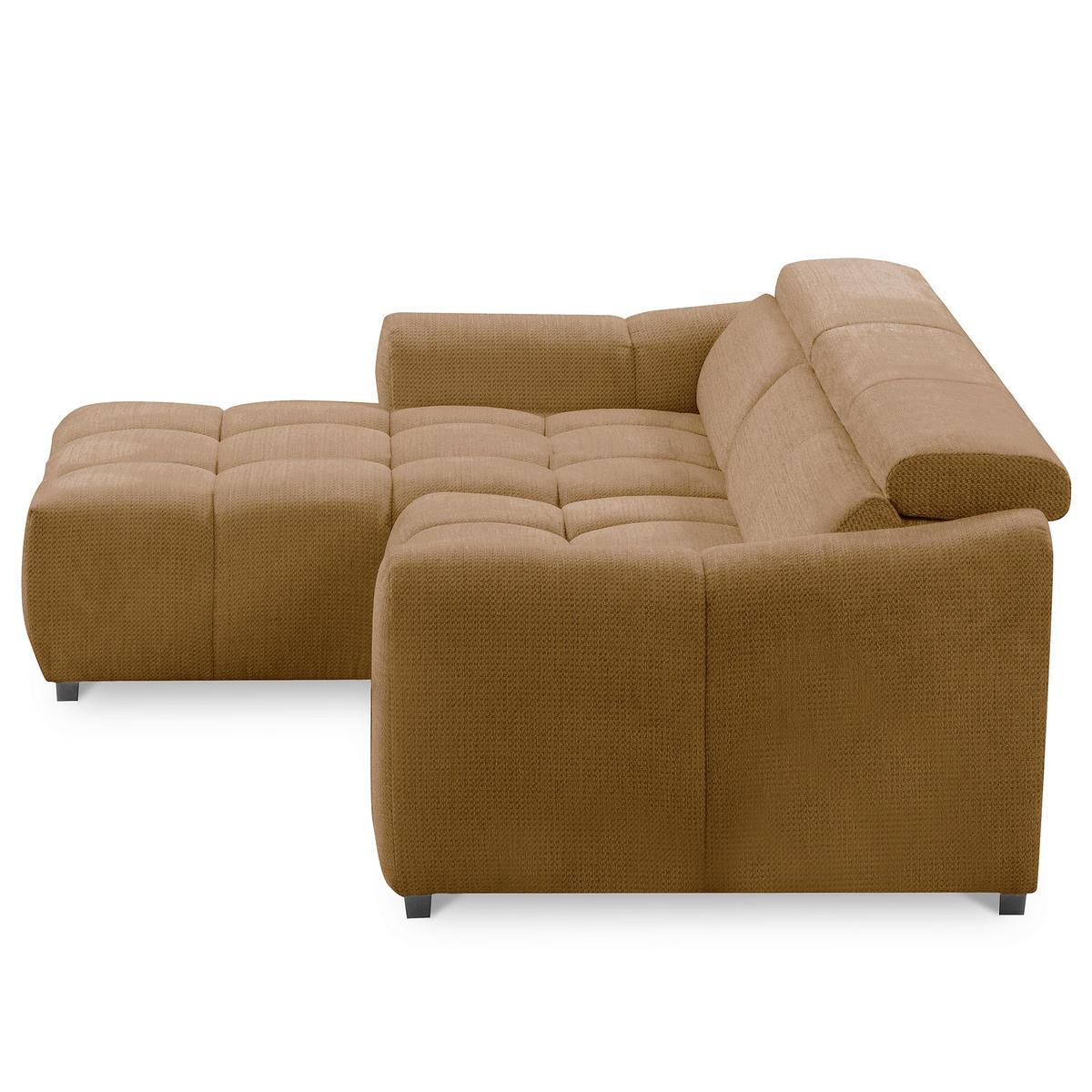 ECKSOFA  Webstoff Rostfarben  - Rostfarben/Schwarz, Design, Kunststoff/Textil (177/274cm) - Livetastic