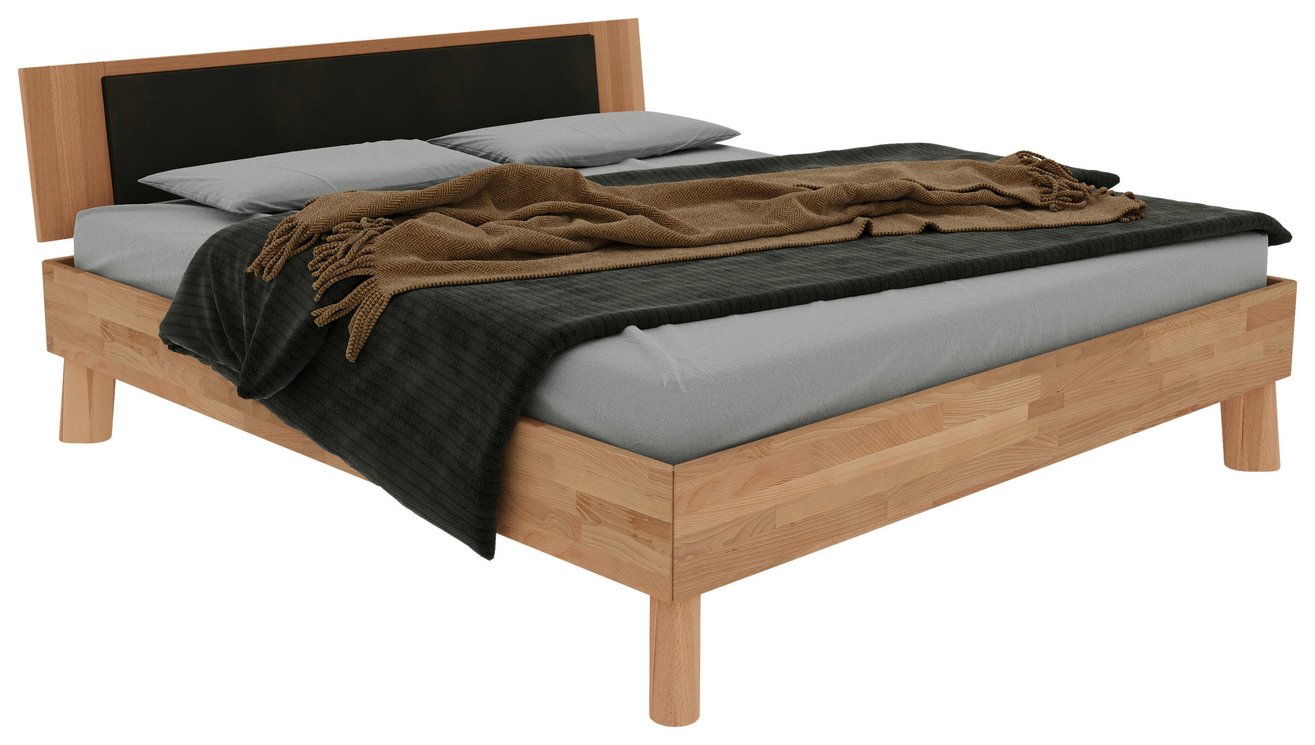 BETT 180/200 cm  in Naturfarben, Kernbuche  - Naturfarben/Kernbuche, MODERN, Holz (180/200cm) - MID.YOU