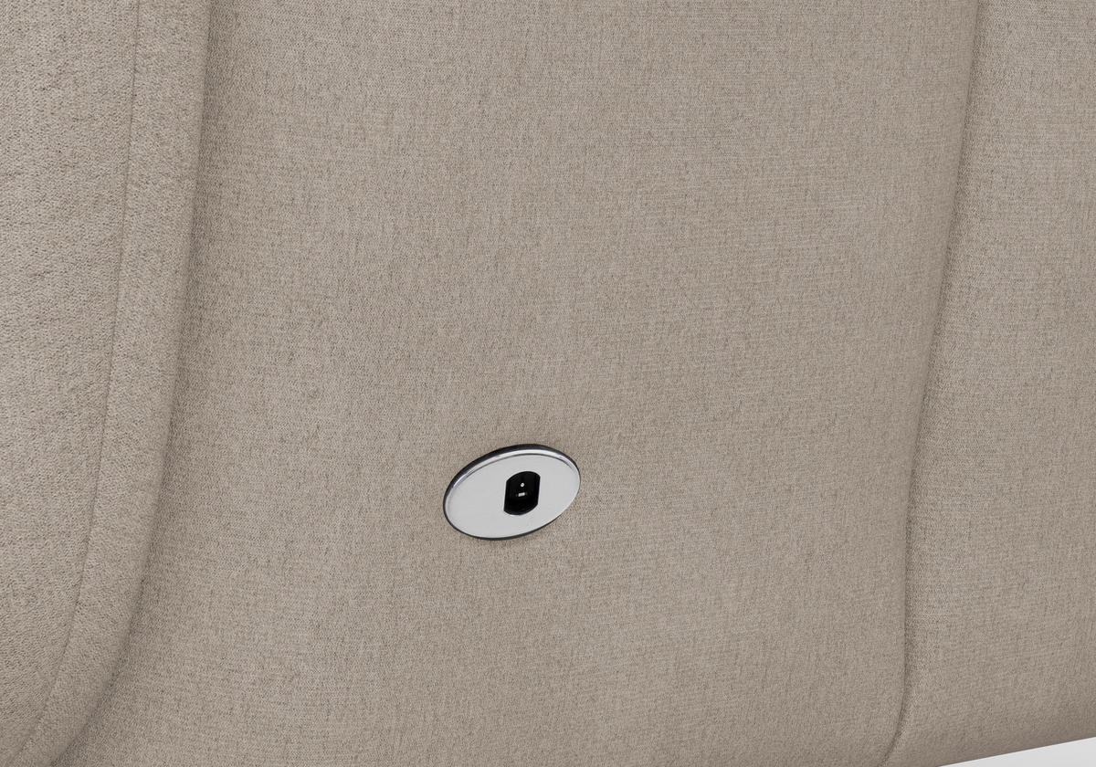 RELAXSESSEL Mikrofaser Kopfteilverstellung, Rücken echt    - Beige/Schwarz, MODERN, Textil/Metall (74/112/82cm) - Sit & More