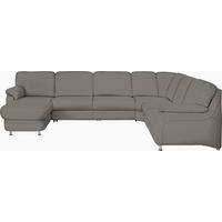 WOHNLANDSCHAFT in Echtleder Grau  - Alufarben/Grau, Konventionell, Leder/Metall (165/329/239cm) - Beldomo Premium