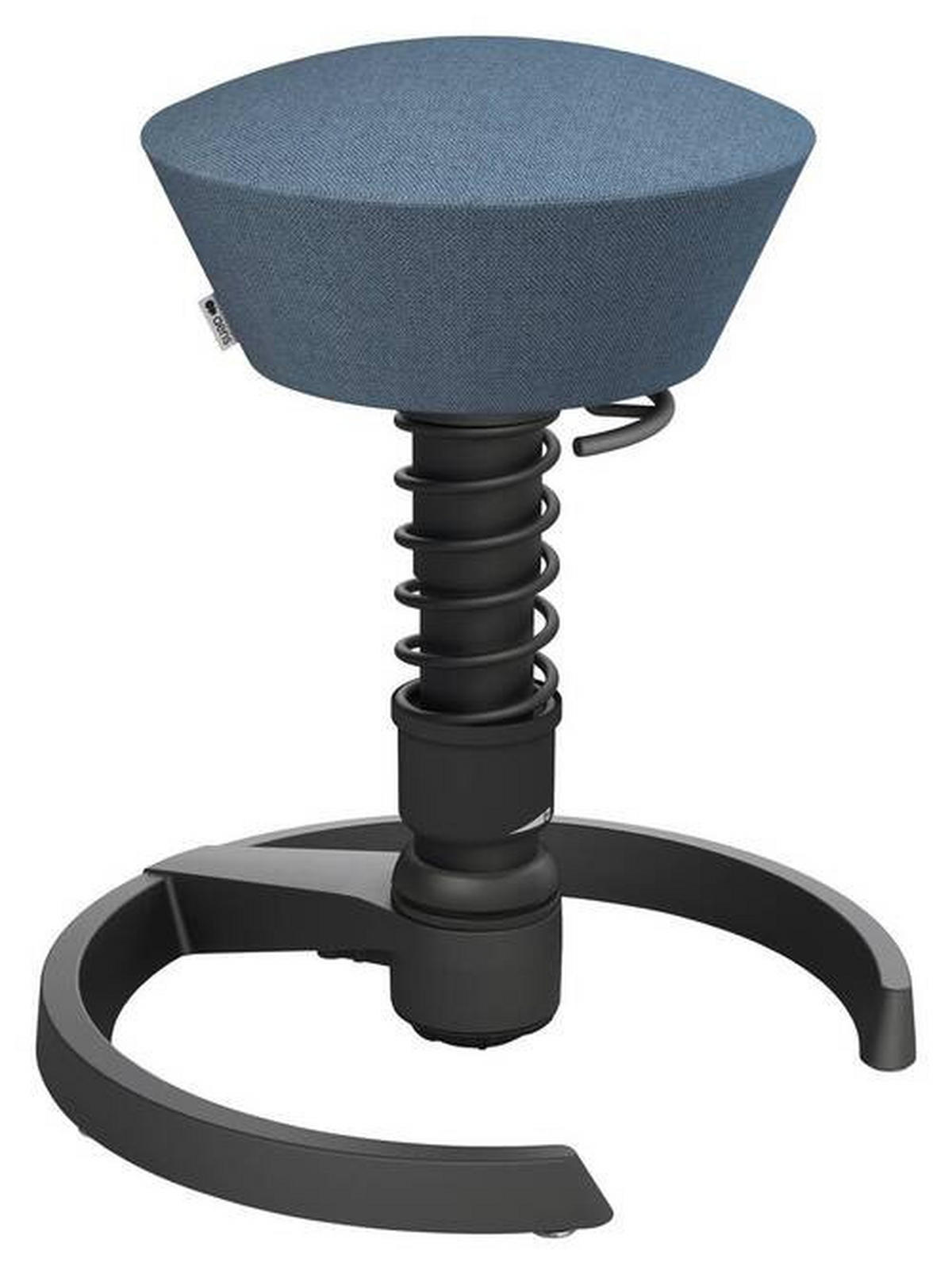 BÜROHOCKER Wollmischung mel. Blau, Schwarz  - Blau/Schwarz, Basics, Textil/Metall (55/45,66/55cm) - Aeris