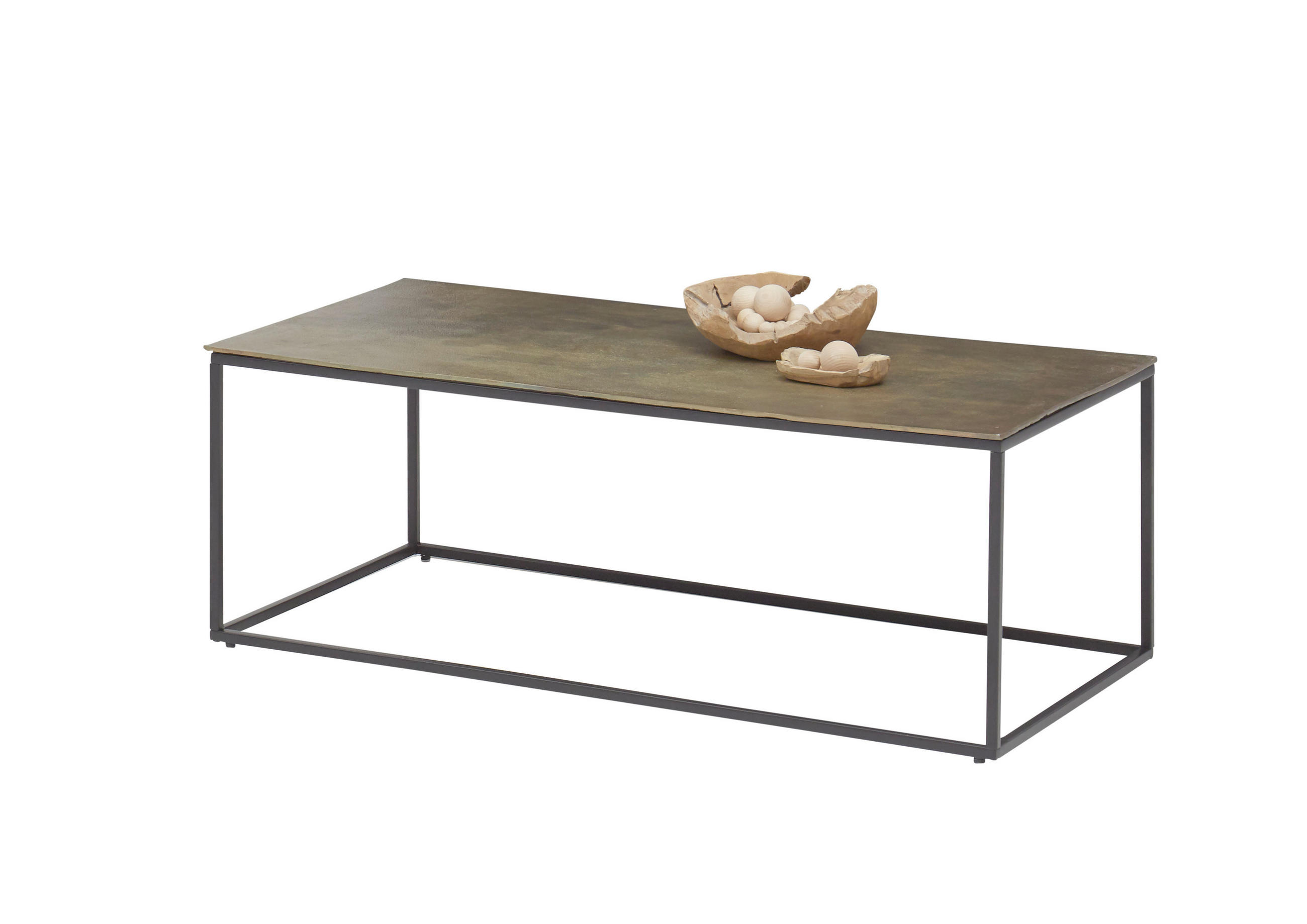 COUCHTISCH 110/61/41 cm rechteckig Schwarz, Goldfarben  - Goldfarben/Schwarz, KONVENTIONELL, Metall (110/61/41cm) - Modante