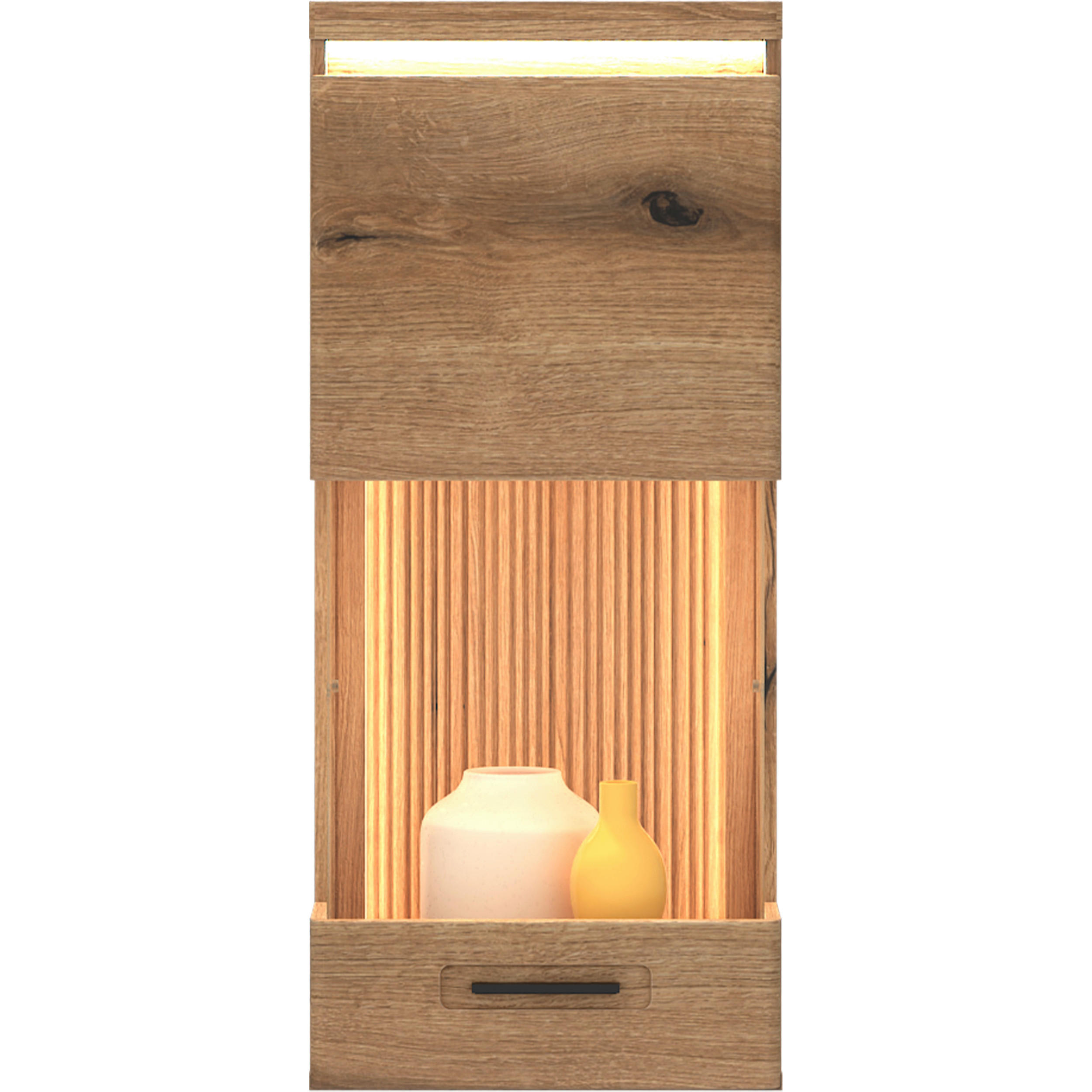 HÄNGEVITRINE  Eichefarben  - Eichefarben/Schwarz, Basics, Glas/Holzwerkstoff (103,5/45/35,6cm) - Livetastic