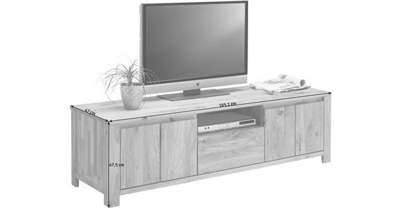 TV-ELEMENT Wildeiche, Kerneiche massiv Eichefarben - Eichefarben, KONVENTIONELL, Holz (165,1/47,5/47cm) - Linea Natura