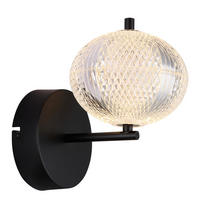 LED-WANDLEUCHTE - Klar/Schwarz, Konventionell, Kunststoff/Metall (15/20,5/21,5cm) - Globo