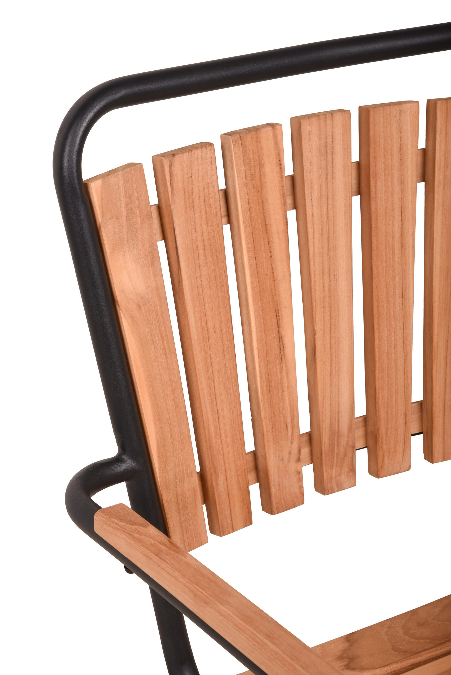 GARTENSTUHL in Holz, Metall Braun, Schwarz  - Schwarz/Braun, Basics, Holz/Metall (58/90/55cm) - Gardenson