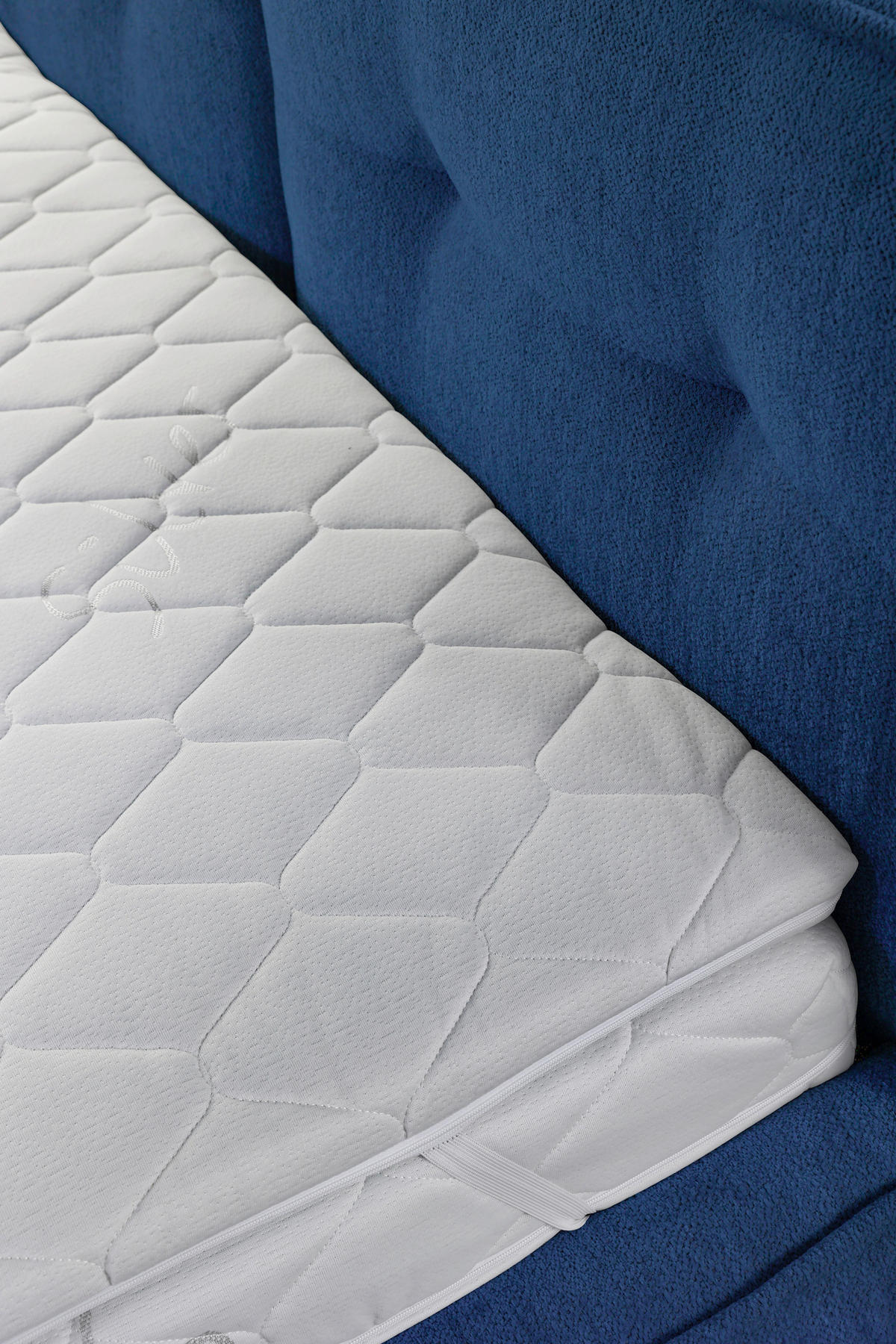 POLSTERBETT Lattenrost 180/200 cm  in Blau  - Blau/Beige, LIFESTYLE, Holz/Textil (180/200cm) - Livetastic