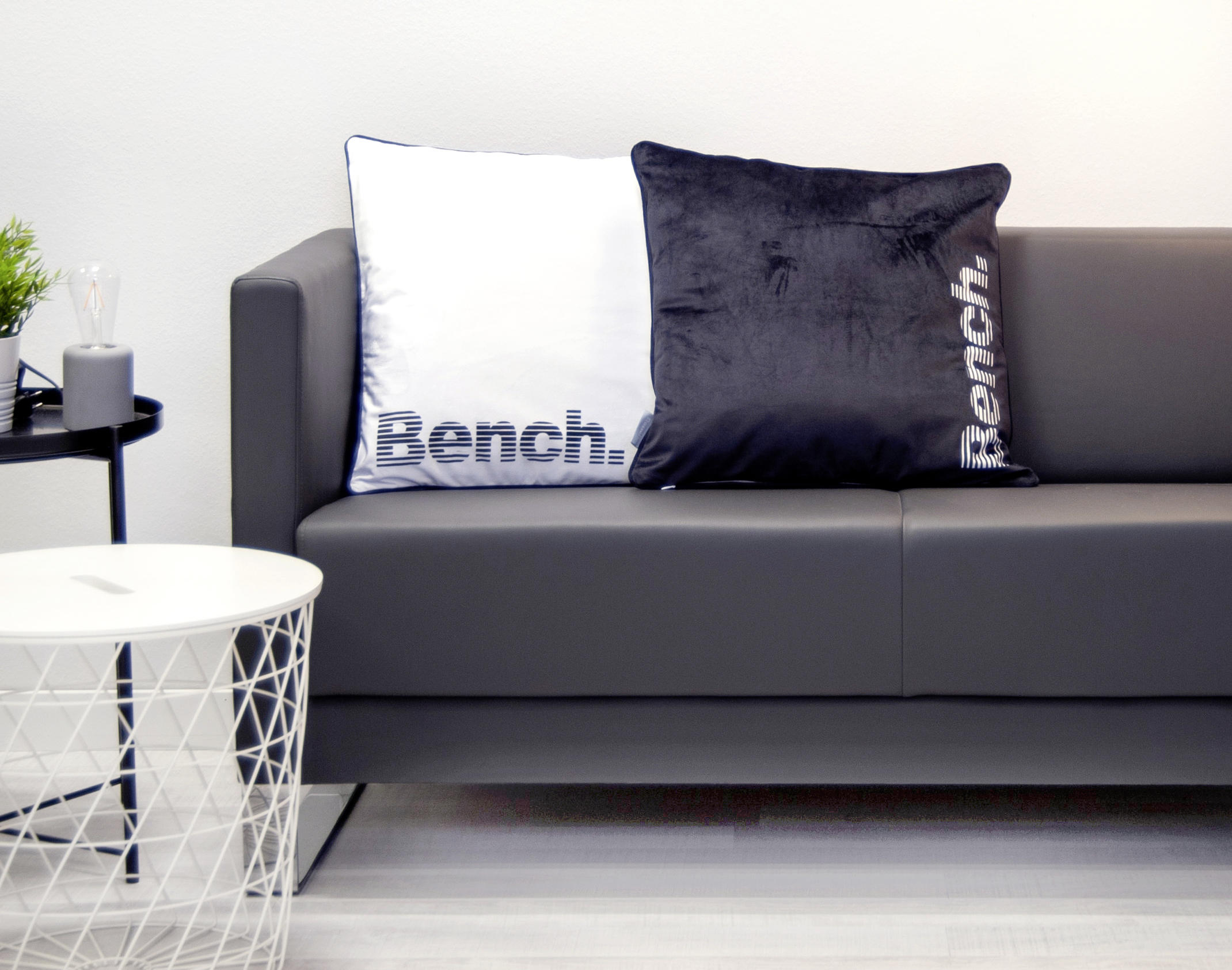 KISSENHÜLLE 50/50 cm  - Schwarz/Weiß, KONVENTIONELL, Textil (50/50cm) - Bench